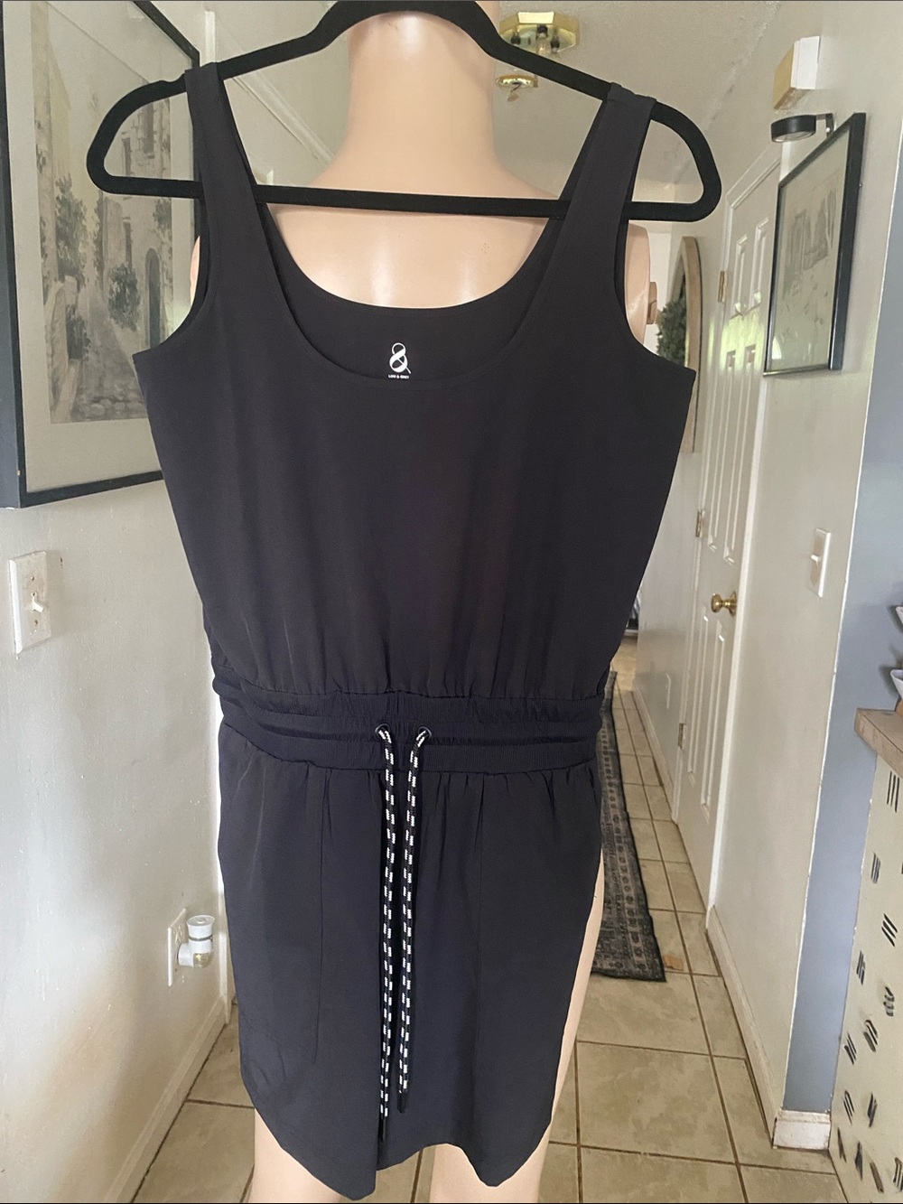 Lou & Grey Black Sleeveless Drawstring Waist Romper  gb3